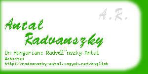 antal radvanszky business card